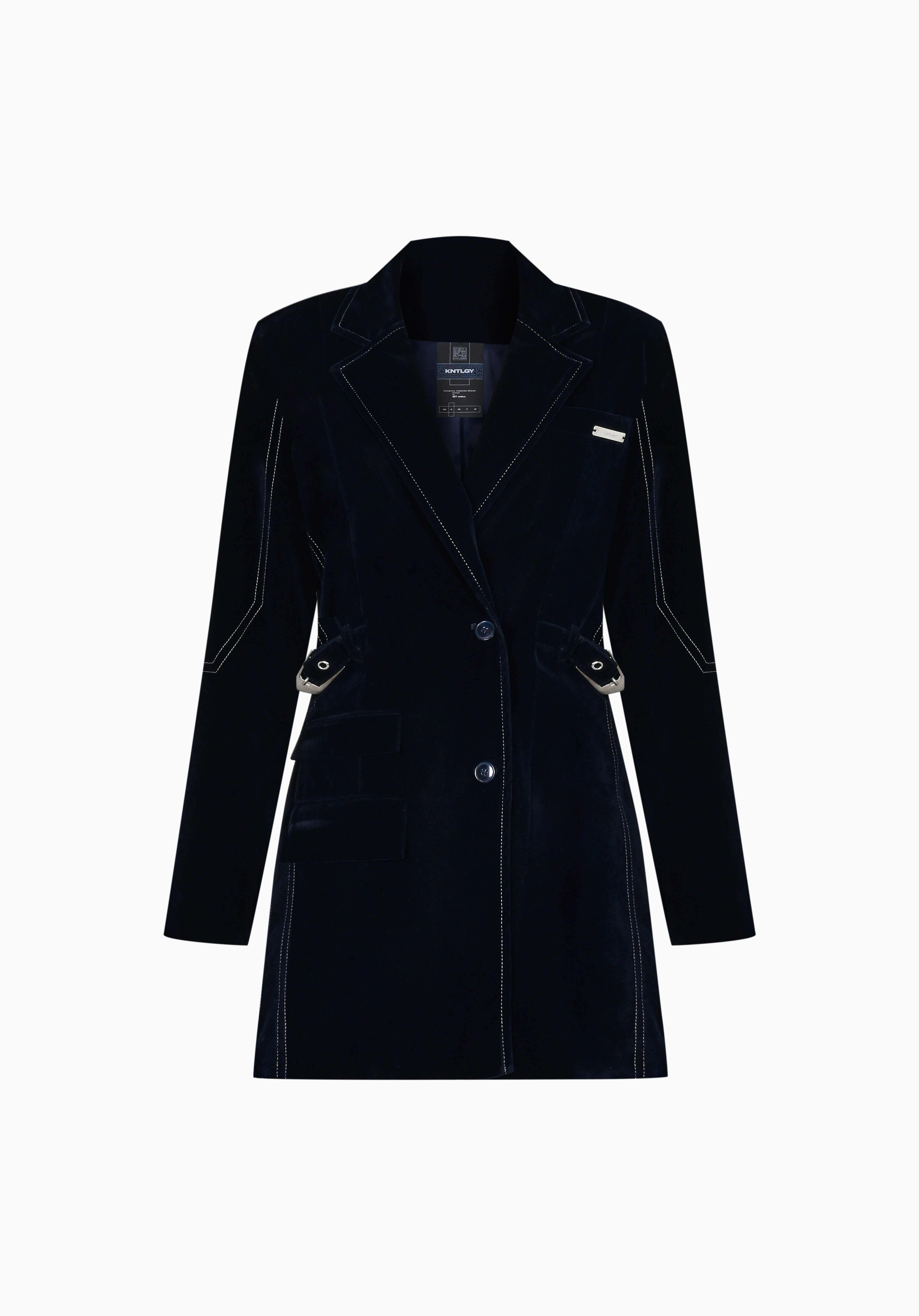 KNTLGY Velvet Blazer Dress Midnight Black KNTLGY Velvet Blazer Dress Midnight Black