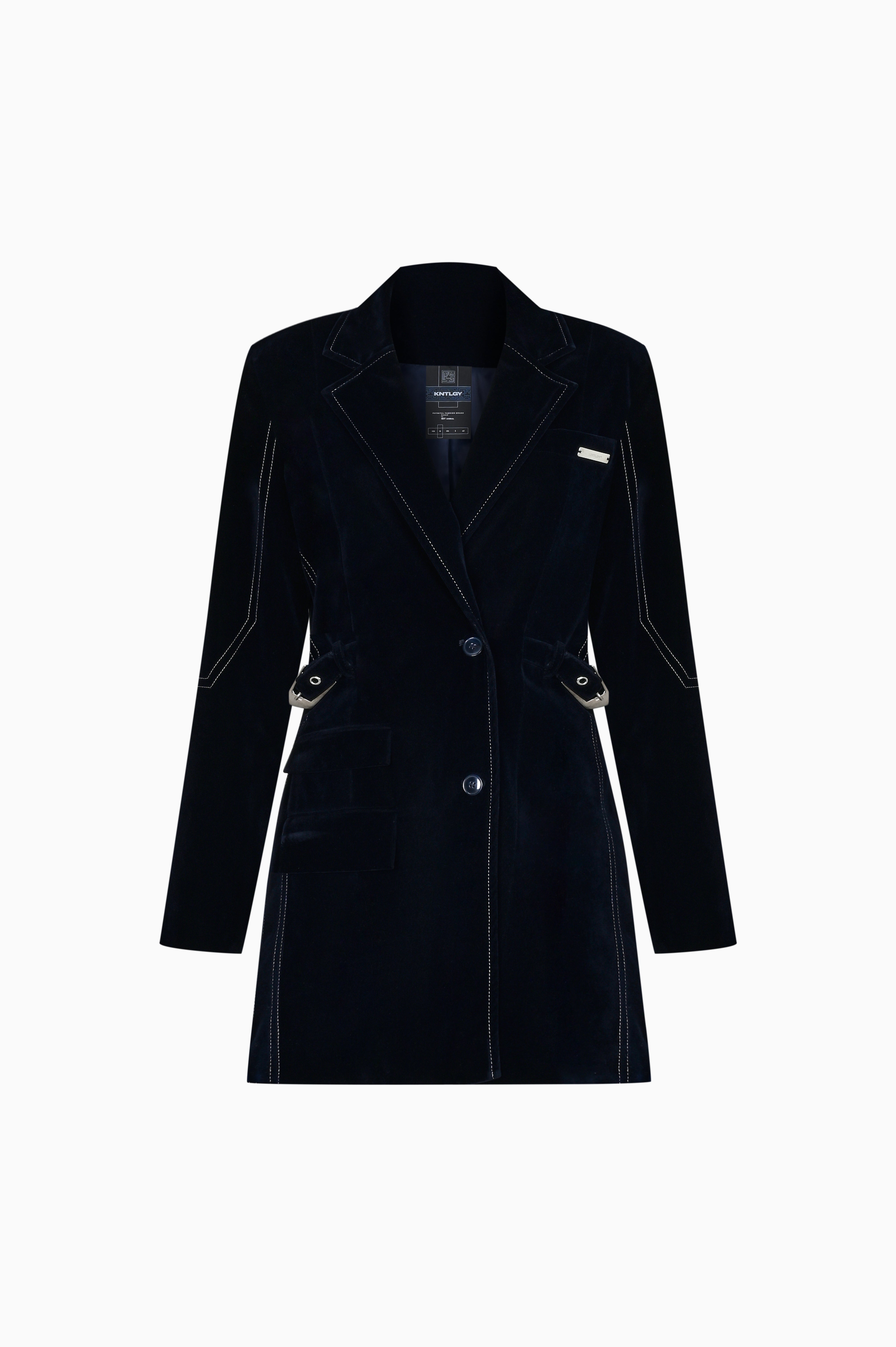 KNTLGY Midnight Velvet Oversize Jacket Dress