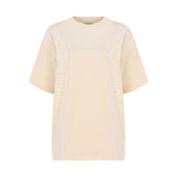 KNTLGY Beige Abstract Printed T-Shirt