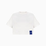 KNTLGY Oversize Flag Beyaz Crop T-shirt