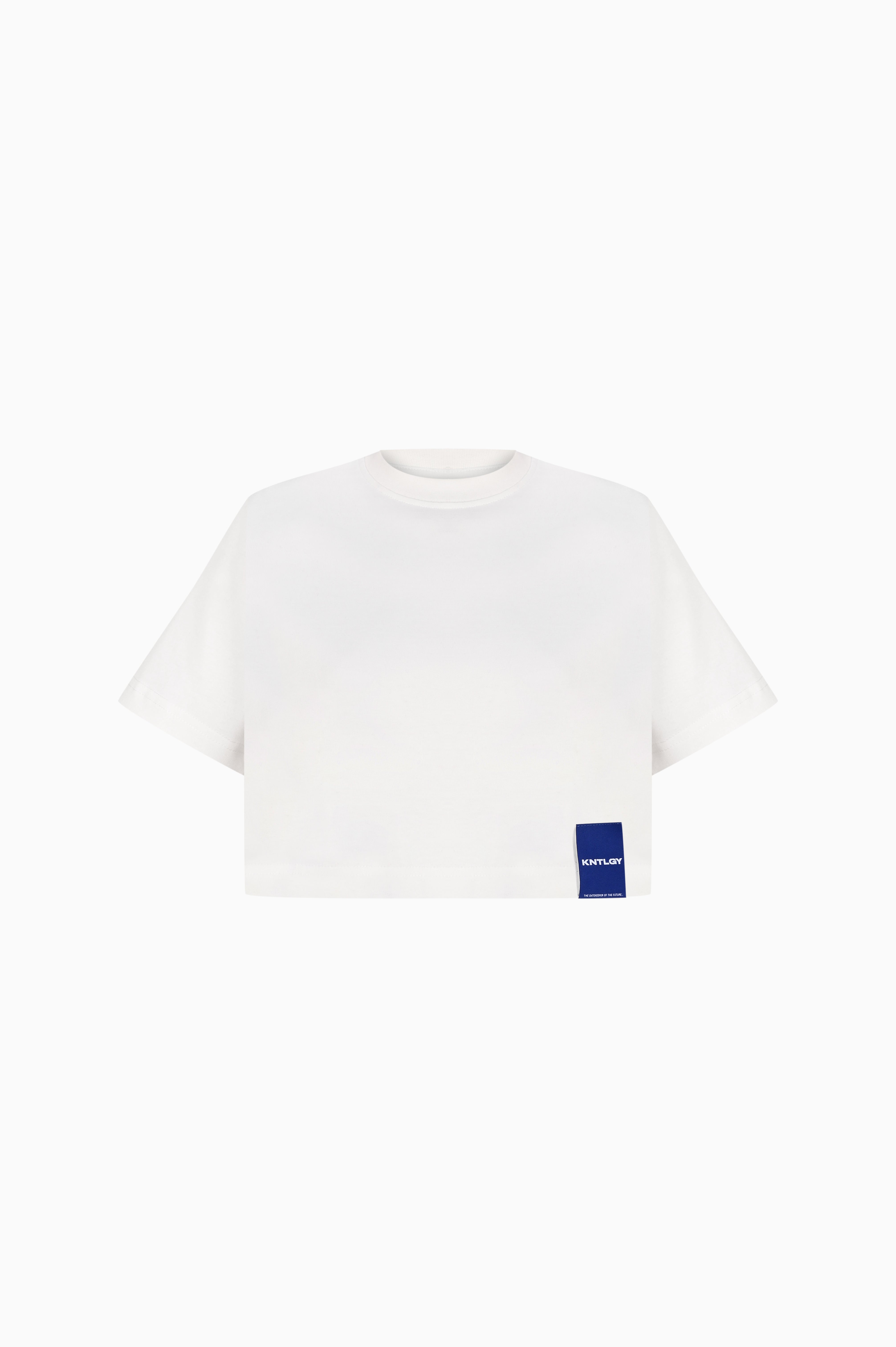 KNTLGY Oversize Flag White Crop T-shirt