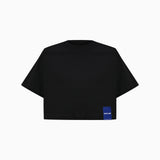 KNTLGY Oversize Flag Siyah Crop T-shirt