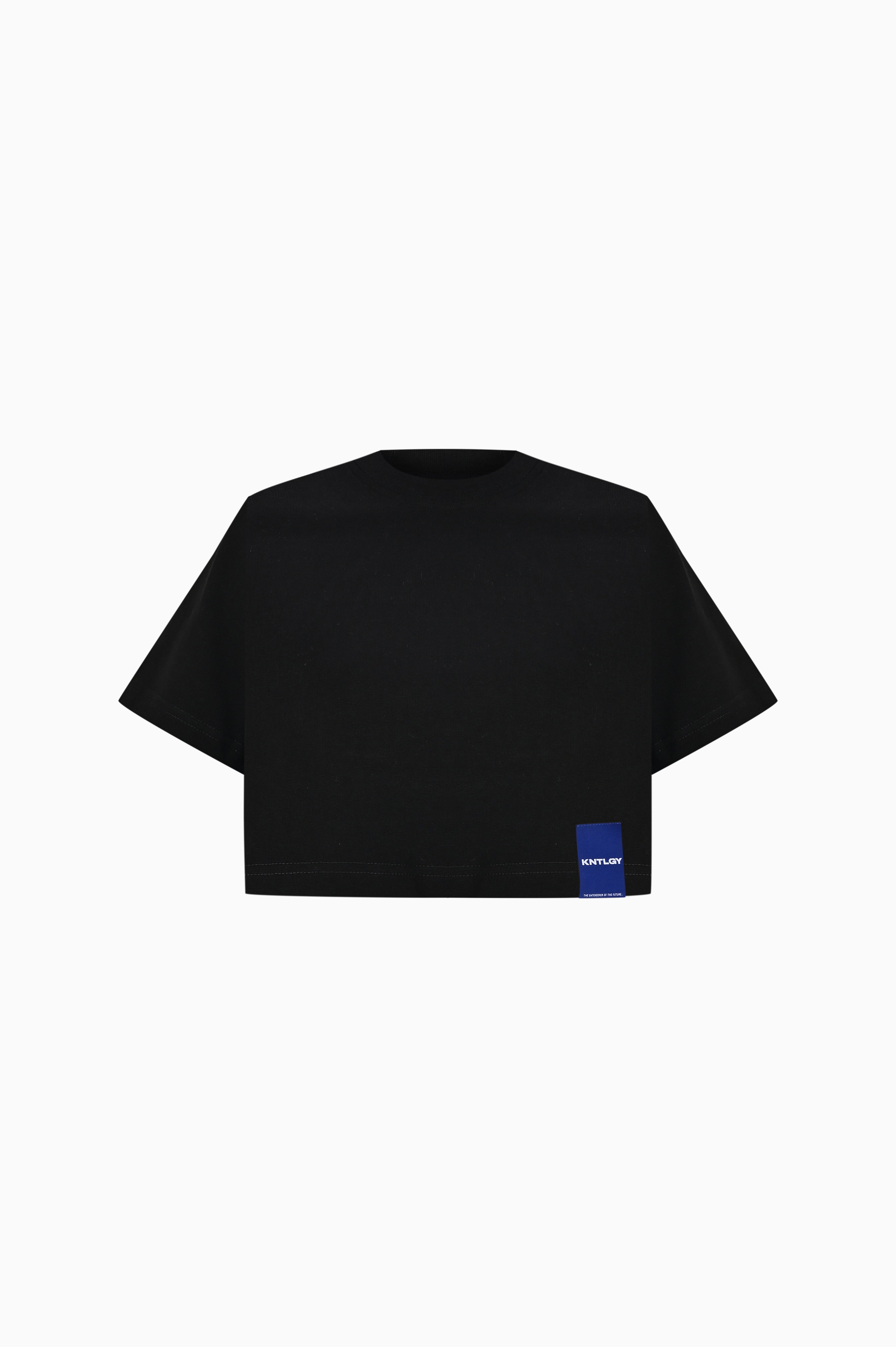 KNTLGY Oversize Flag Black Crop T-shirt