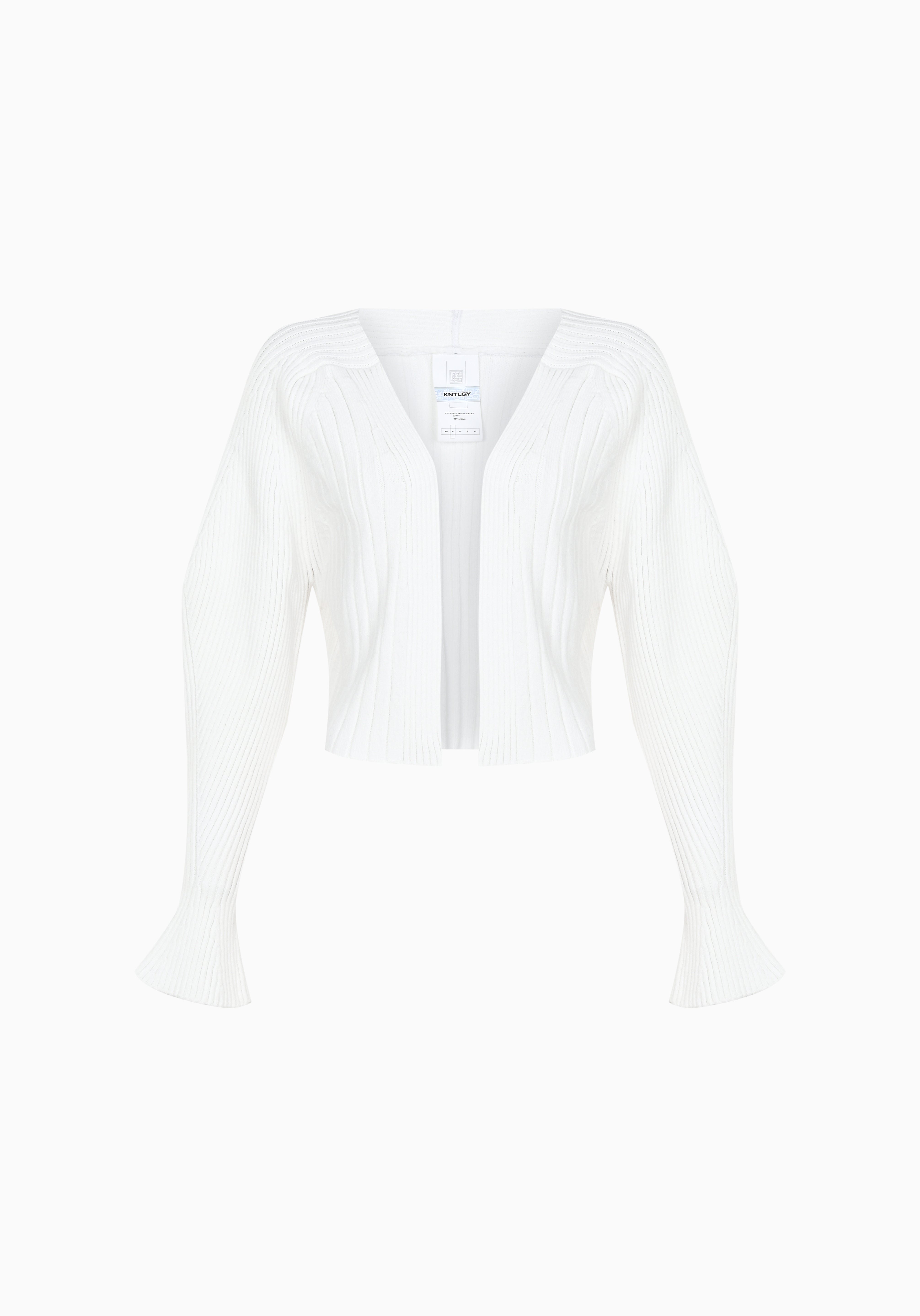 White Ribbed Knit Cropped Cardigan Knitology – KNTLGY