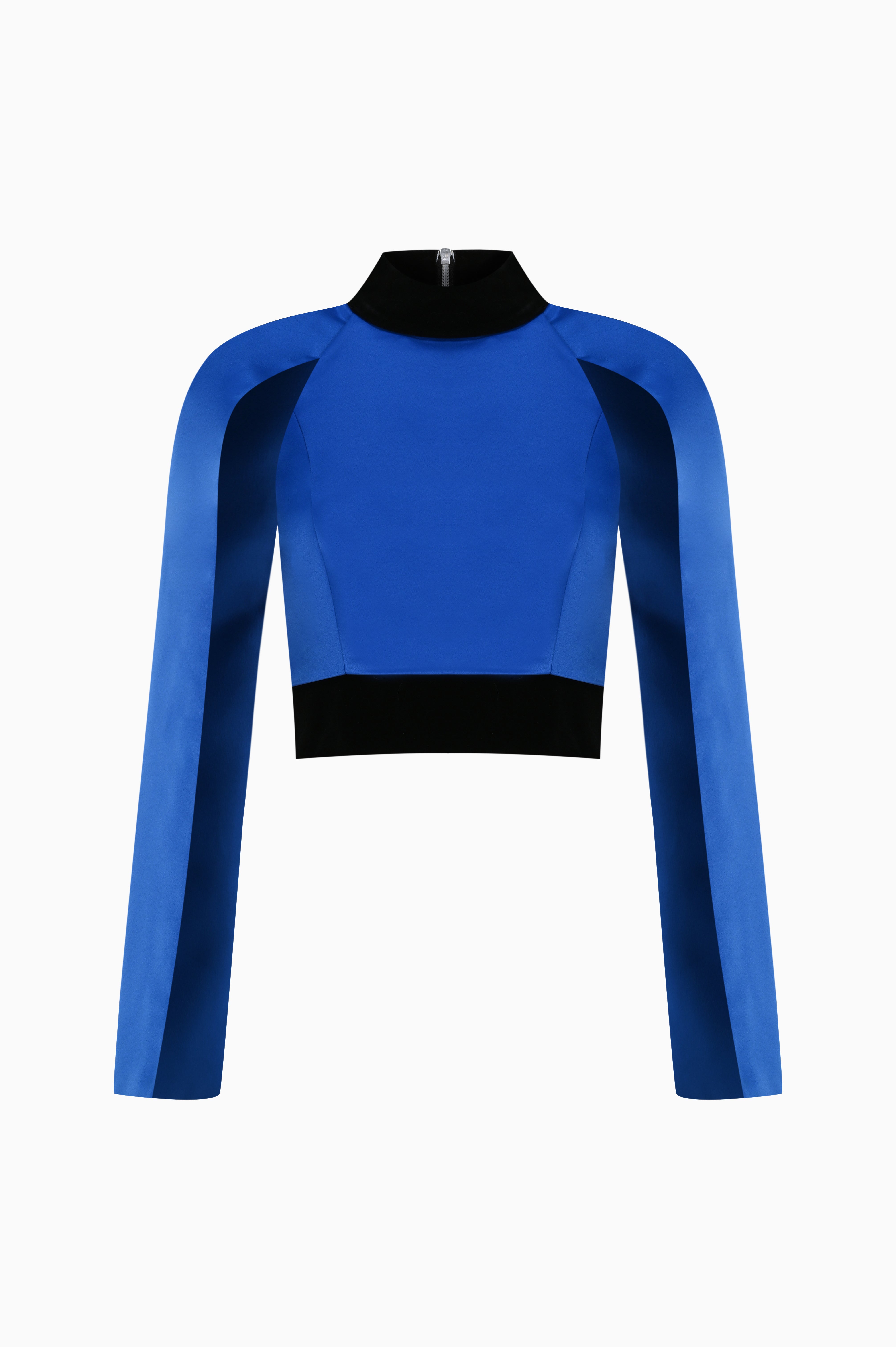 KNTLGY Opulent Blue Swirl Sateen Top