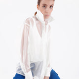 KNTLGY Oversize White Organze Shirt