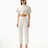 KNTLGY White Carrot Fit Trousers