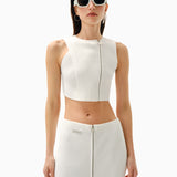 KNTLGY Zipped Knit Crop Top