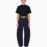 KNTLGY Oversize Flag Black Crop T-shirt