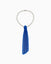 KNTLGY Beaded Tie Necklace – silver chain necklace with blue beaded tie pendant