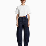 KNTLGY Oversize Flag Beyaz Crop T-shirt